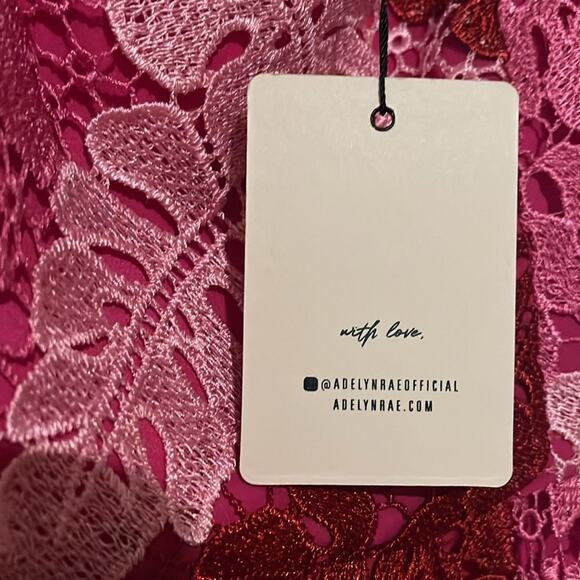 Adelyn Rae Multicolor Lace Square Neck Sleeveless Tie Shoulder Midi Dress XS - Picture 6 of 7